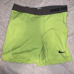 Neon Yellow Nike Pro Spandex